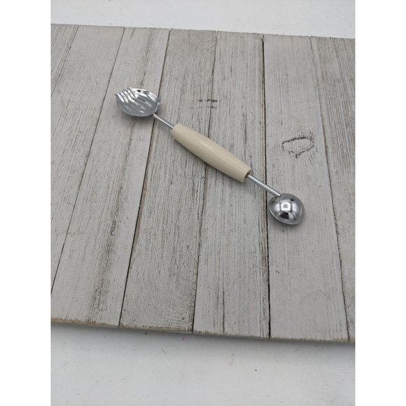 Ekco Multipurpose Food Garnishing Tool 7 3/4" Almond Handle Melon Chocolate - Picture 1 of 7